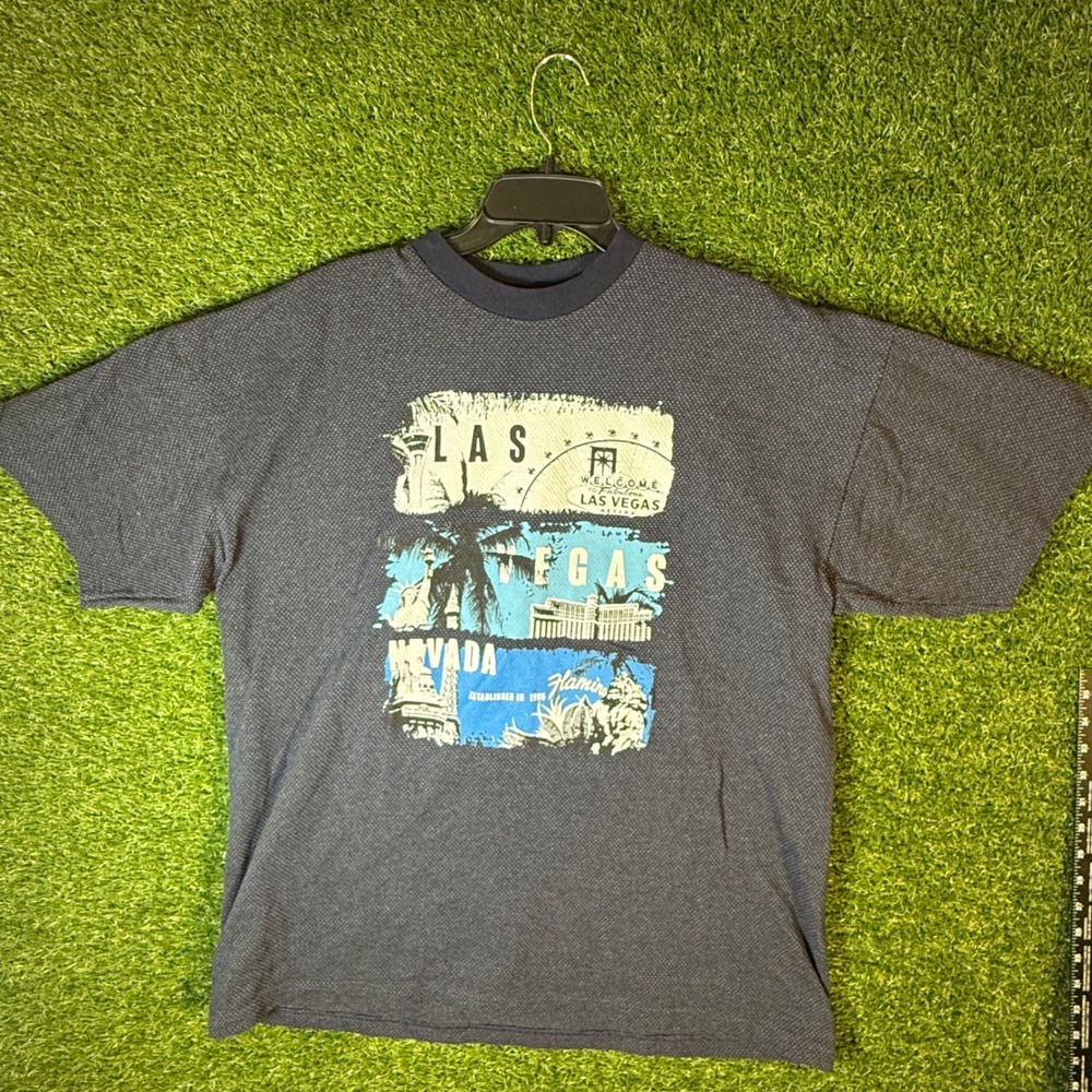 TND Tornado Activewear Mens‎ XL Graphic T Shirt Las Vegas Nevada Palm Tree VTG